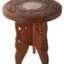 Simran Handicrafts Unique Mango Wooden Bed Side Table (Brown)