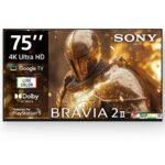 Sony 189 cm (75 inches) BRAVIA 2M2 Series 4K Ultra HD Smart LED Google TV K-75S25BM2