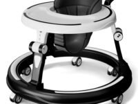 StarAndDaisy 360° Baby Walker with Adjustable Height/Walker for Kids 6-24 Months with Multi-Functional, Anti-Rollover & Foldable Design, Baby Boys & Girls (Black)