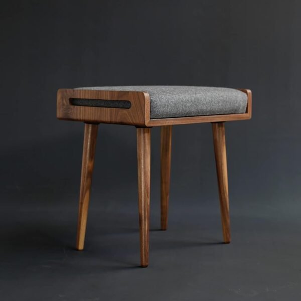 Streem Furniture Solid Sheesham Wood Stool/Seat/Ottoman/Bench with Cushion | Sitting Chair with Handle