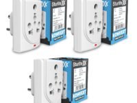 Sturlite Konvert Multiplug| 6-16 Amp| 2-Pin & 3-Pin Socket| Universal AC Travel Adapter| Premium Polycarbonate Body Socket| Compact Converter Plug for Travel, Home & Office Use - Pack of 3