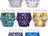 Superbottoms Basic Leakage-proof advanced cloth diapers for babies, High Absorbent 100% cotton 7 reusable diaper and 7 insert pad Combo Pack washable cloth diaper 3M -3Years Adjustable, Reduces Rash