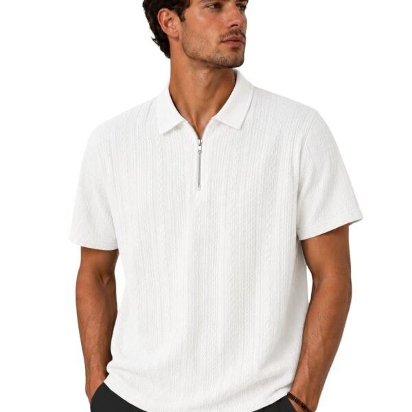 TAGDO Men's Chain Jacquard Polo T Shirt | Half Sleeve | Comfortable Fit Wear | Stylish Casual Look | Breathable Feel |Modern Style | Easy Movement | Everyday Wear (Polo)