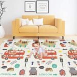 TARKAN Extra Large Reversible Baby Play Mat, BIS Safety Certified, BPA Free Foldable Foam Crawling Mat (6.5x5 ft, 6mm Thickness) London - Jungle
