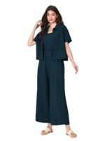 TOPLOT Women's Jumpsuit Co-ord Set | Soft Breathable Feel | Comfortable Fit with Easy Movement | Stylish One-Piece Outfit Design | Perfect for Casual & Travel (5225)