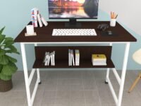 Table Study Computer Office Table for Adults 【L90xW60cm】 Computer Table for Home,Work Office Desk,pc Desktop Table,Wooden Table for Office Work with Smooth Edges and Round Corner (White)