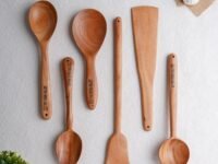 The Indus Valley Neem Wood Compact Flip/Spatula/Ladle For Cooking Dosa/Roti/Chapati | Kitchen Tools | No Harmful Polish | Naturally Non-Stick | Handmade (Set Of 6), 23 Centimeters
