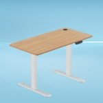The Sleep Company - AeroPlus Electric Height Adjustable Desk | Ergonomic Work from Home Table | 4 Memory Presets | 2 Years Warranty | 1200 x 600 Thick Top | Free Installation | Oak & White