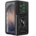 TheGiftKart Back Cover Case for Samsung S26 Ultra 5G | Armor Bumper Case with Sliding Camera Cover, Kickstand & Ring Holder | 360 Degree Protection Back Cover for Samsung S26 Ultra (PC & TPU, Black)