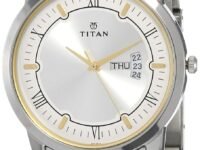 Titan Karishma Quartz Analog with Day and Date Silver Dial Two Toned Silver and Gold Stainless Steel Strap Watch for Men - NT1774BM01