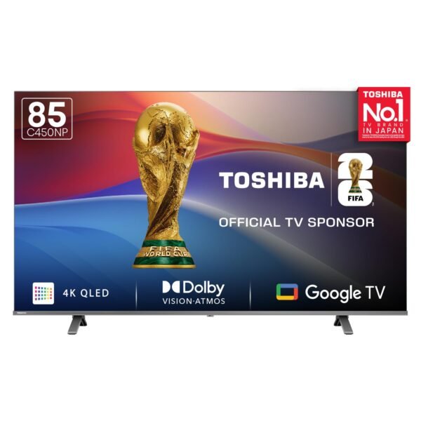 Toshiba 215 cm (85 inches) C450NP Series 4K Ultra HD Smart Google QLED TV 85C450NP (Black)