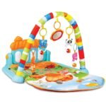 ToyMagic Musical Playmat Gym|Fitness Mat with Hanging Rattles|Kick & Play Keyboard with Animal Sounds|Multi Function Piano with Waterproof Mat|Best Birthday Gift for Newborn Baby|Made in India