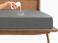 Trance 100% Waterproof Premium Mattress Protector for Double Bed King Size 78x72 Inches | Cotton Feel Mattresses Cover | Elastic Fitted | Fits Upto 10 Inch | Bed Protector Cover (78"x72" King Grey)