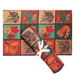 Tropical Eco-Friendly Cotton Dining Table mats, Reusable, Machine Washable, Everyday Use Multicolor Rectangular Placemats, Set of 4 (33x47 cm)