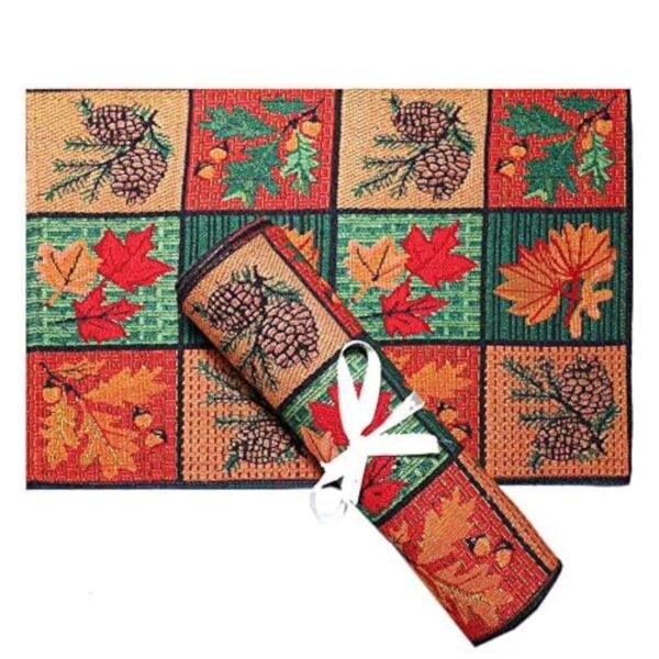 Tropical Eco-Friendly Cotton Dining Table mats, Reusable, Machine Washable, Everyday Use Multicolor Rectangular Placemats, Set of 4 (33x47 cm)