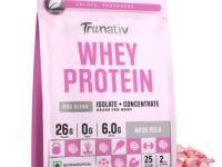 Trunativ Pro Blend Whey Protein Powder Isolate & Concentrate | 100% Light & Clean Protein Powder | 26g Protein | 6g BCAA | 12.52g EAA | No added sugar | Rose Milk 2lbs (907g)