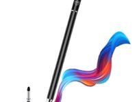 Tukzer Universal Stylus Pen for Smartphone/Tablet/iPad/Pro/Air/iPhone/iOS/Android/All Touch Screens Devices| Fine Point Disc Tip, Lightweight Aluminum Body Magnetic Cap Drawing Writing (Black)
