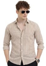 U TURN Men's Casual Solid Stylish Latest Formal Striped Shirt for Men &Plus Size Shirts for Men