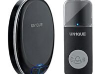 UN1QUE Wireless Door Bell for Home - Small Calling Bell for Office, 1000ft Long Range with 36 Chimes, 100dB Louder Volume, 4 Level Volume, LED Light, Info Board Design, IP44 Waterproof