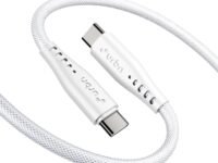 URBN Flow Cord 65W Super Fast Charging Cable | Type C to C | Supports Apple Car Play & Android Auto| Super Fast Charging and Data Transfer | Nylon Mesh Braided 1.5 Meter | 6 Months Warranty (White)