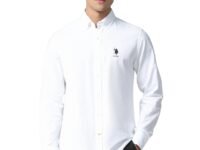 U.S. POLO ASSN. Solid Cotton Shirt for Men - Slim Fit, Spread Collar Mens Casual Shirts