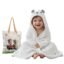 Ultra-Soft Baby Hooded Towel – Coral Velvet Wrap Your Little One in Softness and Joy, Hypoallergenic & Super Absorbent Bath Wrap for Newborns & Toddlers | Cute Animal Design (0–5 Years)(White)
