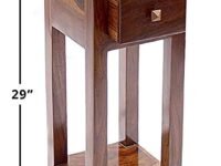 Umark Sheesham Wood Bedside End Table | Side Table With A Drawer For Home Decor |Living Room | Single Table, Brown
