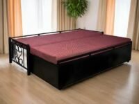 Universe Furniture Relax Metal Divan Sofa Cums Bed King Size for Home Furniture | Living Room Metal | with Storage | Divan Sofa Cums Bed | Divan Sofa Cums Bed Brown Fabric Color