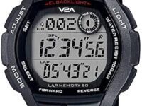 V2A STEPO 50 Lap Memory 5ATM Waterproof Unisex Fitness Sports Watch with Step Counter Stop Watch and Countdown Timer (Black-Grey)
