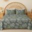 VAS COLLECTIONS Cloud Cotton Double Bedsheet 180 TC | Soft & Breathable Cotton Bedding Set with 2 Pillow Covers | Elegant Floral Printed Bed Sheet for Bedroom & Home | 90 x 90 Inches (Botanical Sage)