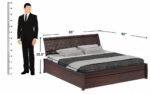 WOODLAB Furniture Solid Sheesham Wood Queen Size Bed with 1 Drawer Storage Wooden Double Bed Furniture Palang for Bedroom Living Room Home (Walnut Finish)