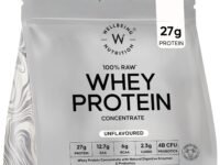 Wellbeing Nutrition Clean Whey Protein Concentrate 1kg Unflavoured | 27g Protein, 6g BCAA | 4B CFU Probiotics & Digestive Enzymes | Fast Absorbing, No Bloating, Easy to Digest | Faster Muscle Recovery