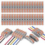 Wire Connector, 34Pcs Universal Connection Terminals, Circuit Inline Splices Electric Connectors, SPL-1 Clamp with Actuation Lever, 4 mm² Conductor Clamp, Quick & Freely Assemble