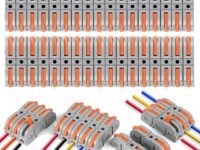 Wire Connector, 34Pcs Universal Connection Terminals, Circuit Inline Splices Electric Connectors, SPL-1 Clamp with Actuation Lever, 4 mm² Conductor Clamp, Quick & Freely Assemble