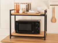 amazon basics Metal Multi-Purpose Standing Rack for Microwave, Oven, OTG | Kitchen Organizer (Brown), Freestanding