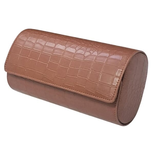 essart Luxury Watch Storage Case – Premium Leather Organizer Box for Exclusive Timepieces, Elegant Display & Protection for Collectors (WR-1013-Croco-Tan)