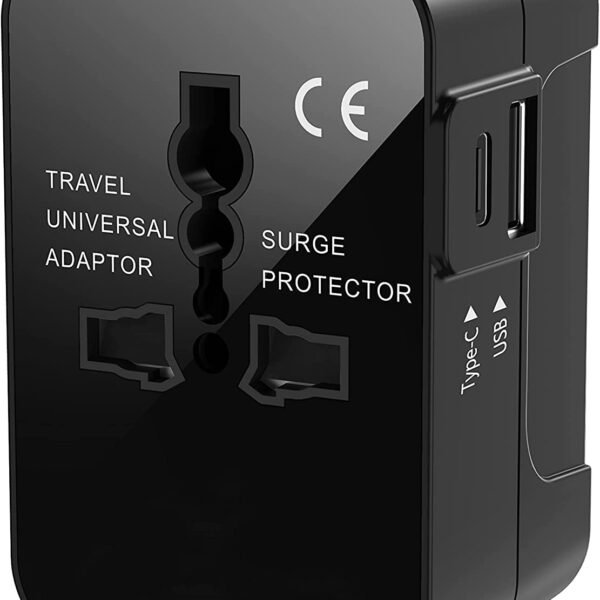rts Fast Charging Type C (USB C) 5 in 1 Universal Charger Adapter, International All in one Worldwide Adapter Plug, Universal Travel Adapter with 2.4A, for 224+ Countries US,UK,EU,AUS, Mobile,Laptop