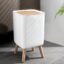 10 Liter Tree Shape Plastic Trash Can Wastebasket with Press Type Lid, for Home, Garbage Container Dustbin Bin for Bathroom, Living Room, Bedroom, Kitchen, Office (White), Press Top