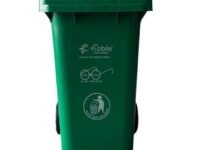 100 Litre Wheeled Plastic Dustbin with Lid | Durable Outdoor & Indoor Garbage Bin for Home and Kitchen Use (Green)