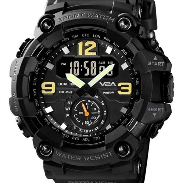 V2A Analogue - Digital Men's Watch (Green Dial Green Colored Strap)