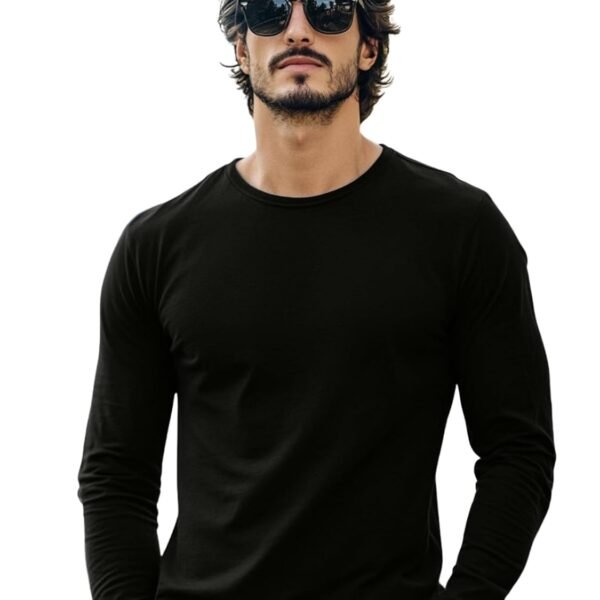 Veirdo® Pure Cotton Round Neck Regular Fit Solid Full Sleeve T-Shirt for Men & Boys (Available in Black, Cork, Green, Maroon, Navy, Swanwhite & White Color)