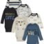 ONESIES Brand Baby Bodysuits 6-Pack Long Sleeve Soft Cotton | Six assorted long-sleeve bodysuits in soft cotton fabric - breathable and gentle against baby's delicate skin.