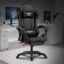 Warrior Gaming & Office Ergonomic Chair | Vegan Leather | High Back 135° Recliner | Adjustable Height & Linkage Armrest | Lumbar Support | 360° Swivel | 3 Year Warranty- Black