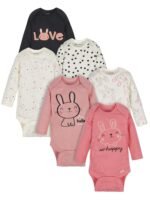 ONESIES Brand Baby Bodysuits 6-Pack Long Sleeve Soft Cotton
