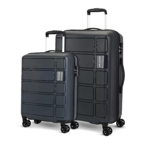 Kamiliant by American Tourister 2 Pc Harrier Edge 8W Set 56 Cm & 68 Cm - Small & Medium Polypropylene(PP) Hardside 8 Wheels Spinner Luggage Set/Trolley Bag Set (Iron Grey)