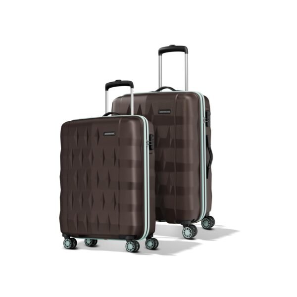 Aristocrat Comet Set of 2 (Cabin+Medium) Hard Case Trolley Bags, Brown