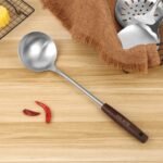 304 Stainless Steel Soup Ladle, Durable Rust Proof Soup Ladle with Ergonomic Handle, Soup Serving Spoon Ladles for Cooking Gravy Sauces, Silver/14.1Inch