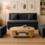 3+1+1 Modern Velvet Fabric Sofa Set for Living Room | Three Seater Sofa with 2 Single Seater Chairs | for Home, Office| Black