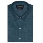 ACCOX Men's Half Sleeves Formal Regular Fit Cotton Check Shirt(Green,GO534)