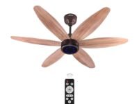 ACTIVA JETTA 1200MM BLDC Ceiling Fan with 28W, 6 Wooden-Finish Blades, 7 LED Lights, Remote, Noiseless, BEE 5-Star Rated, Energy Efficient, 5 Years Warranty (Rose Wood)